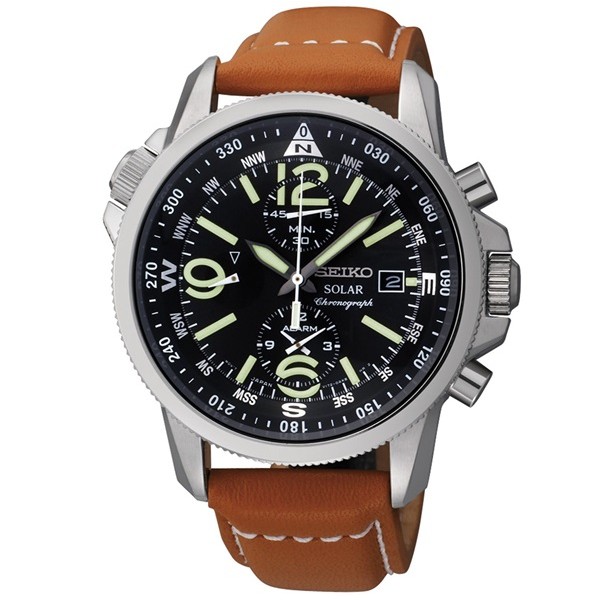 Seiko Solar Chronograph Men's watch รุ่น SSC081P1 - Brown