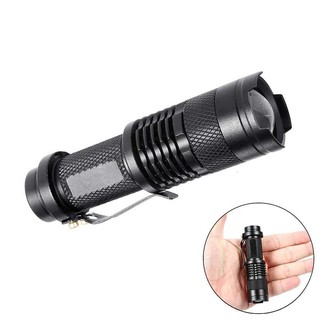 ไฟฉายมินิ 3500 LM CREE Q5 LED 3  โหมด แบบซูมได้ สีดำ