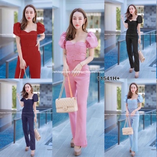 TW11541 Jumpsuit จั้มสูทคอเหลี่ยมแขนตุ๊กตา