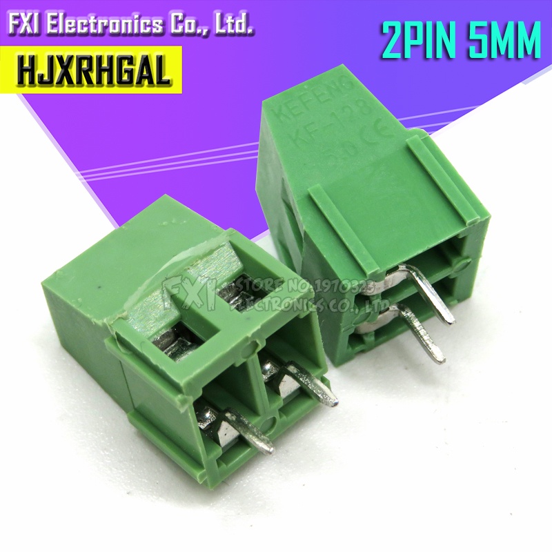 20PCS KF128-2P 5.08mm KF128 2 Pin สีเขียวเชื่อมต่อ Terminal สกรู Terminal Connector Splice Connector