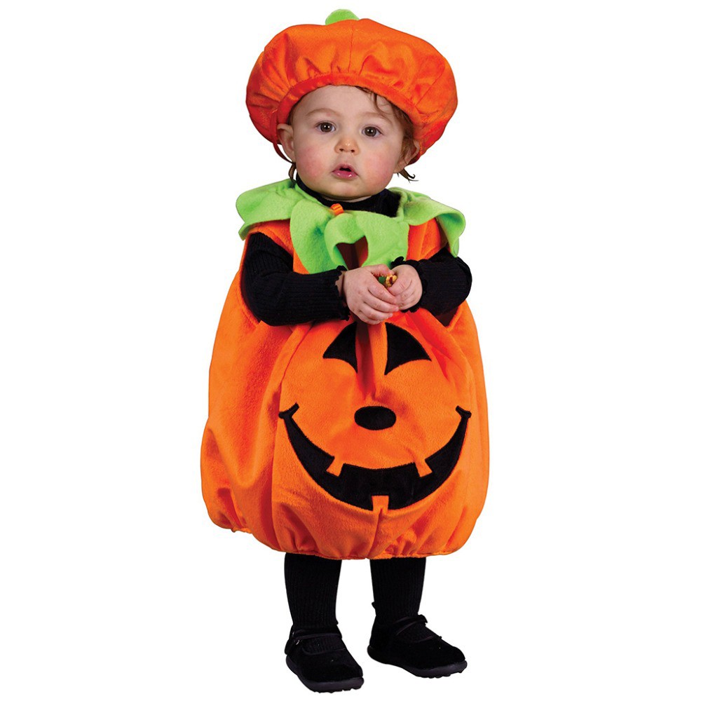 ★ปาร์ตี้บ้า★เสื้อผ้าเด็กฮาโลวีน เครื่องแต่งกายฟักทองทารก  ชุดแฟนซีปาร์ตี้บอย Child Halloween Pumpkin Jumpsuits