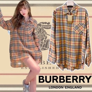 เสื้อเชิ๊ตแขนยาว Burberry Vintage Check Cotton Oversized Shirt