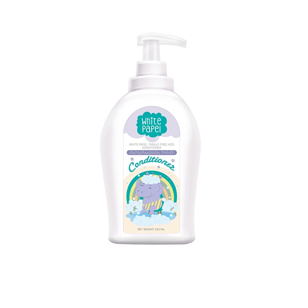 White Papel (ไวท์พาเพล) ครีมนวดผม เด็ก ออร์แกนิค เร่งผมยาวขึ้น ลดเส้นผมพันกัน ผมนุ่มลื่น หวีง่าย ไม่พันกัน 250ml.