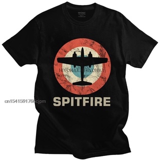 เสื้อยืดแขนสั้น ผ้าฝ้าย พิมพ์ลายนักบินนักบิน Jet Fighter WW2 W สไตล์เรโทร สําหรับผู้ชายS-5XL