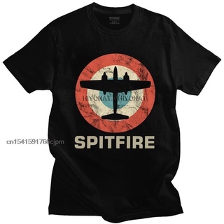 คอลูกเรือเสื้อยืดแขนสั้น ผ้าฝ้าย พิมพ์ลายนักบินนักบิน Jet Fighter WW2 W สไตล์เรโทร สําหรับผู้ชายS-5XL