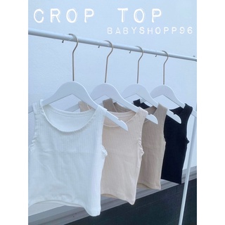 เสื้อกล้าม CROP TOP ผ้าร่อง🌈ที่กำลังมาแรงที่สุดในตอนนี้ สีน้อนเป็นสีพาสเทลน่ารักมากๆค่ะ เป็นเสื้อฟรีไซส์อกได้ถึง 40