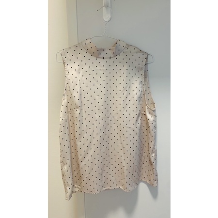 เสื้อทำงานผู้หญิงสีครีมลายจุดJaspalมือสอง