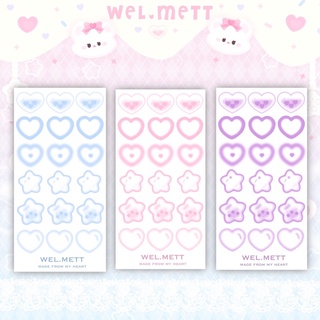 พร้อมส่ง สติ๊กเกอร์ deco sticker ตกแต่ง สติ๊กเกอร์หัวใจเนื้อใส stucker heartbeat ขั้นต่ำ4แผ่นหรือสั่งรวมกับอย่างอื่นนะคะ