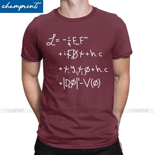 ผ้าฝ้ายแท้เสื้อยืดคอกลม พิมพ์ลายกลไกควอนตัม ฟิสิกส์ Lagrangian Geek Nerd แฟชั่นฤดูร้อน สําหรับผู้ชายS-3XL