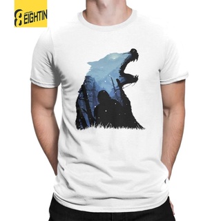 เสื้อยืดแขนสั้น ผ้าฝ้าย พิมพ์ลาย Game Of Thrones Jon Snow King Of The North hort NGF32T65E สําหรับผู้ชาย O65YT664174สามา