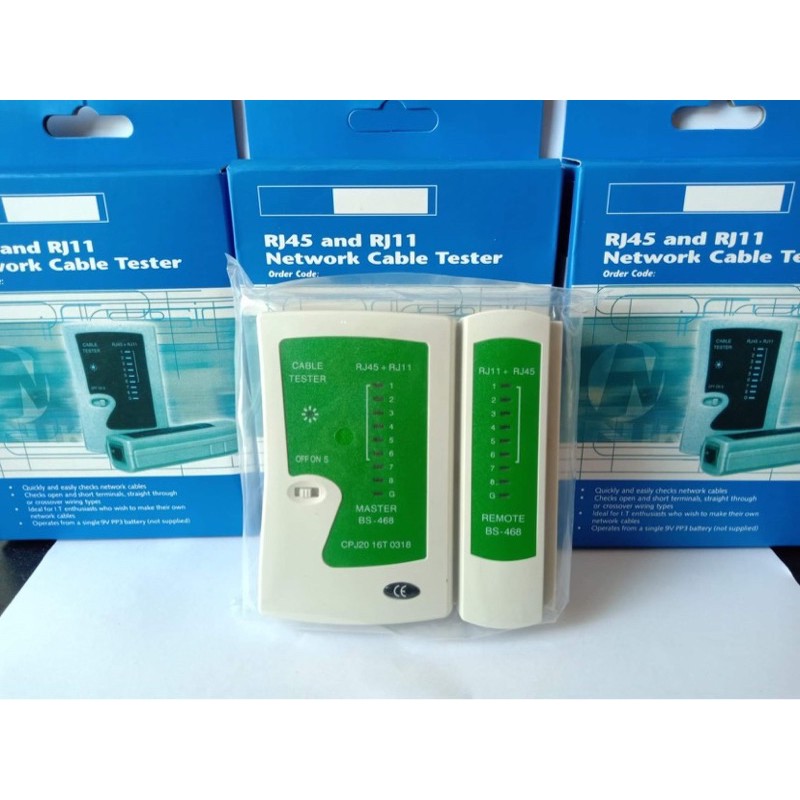 อุปกรณ์ทดสอบสัญญาณสาย Lan/สายโทรศัพท์ RJ45/ RJ11 Cable Tester ที่เช็คสายแลน