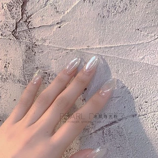 ผงแป้งทาเล็บไอซ์ซิ่งเงา สีขาวสวย สีฟรุ้ง ( 2g)