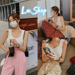 L.A Shop ​พร้อมส่ง   เสื้อกล้ามไหมพรม คอวี ผ้านิ่มใส่สบายมีสีหลากหลายสี "88906"