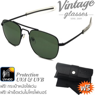 SKYMASTER VINTAGE GLASSES แว่นตากันแดด รุ่น AO8054-กรอบดำ/เลนส์G15