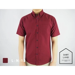 คอปก/แขนสั้น (สีเข้ม) M/L/XL ผ้า OXFORD - SHIRT LAND เสื้อเชิ้ตผู้ชาย Short Sleeve Shirt