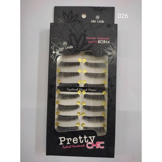 Mei Linda Eyelash Handmade Pretty Chic 10 pairs เมลินดา ขนตาปลอม พริตตี้ ชิค ขนตาปลอม MD9055 (1กล่อง)