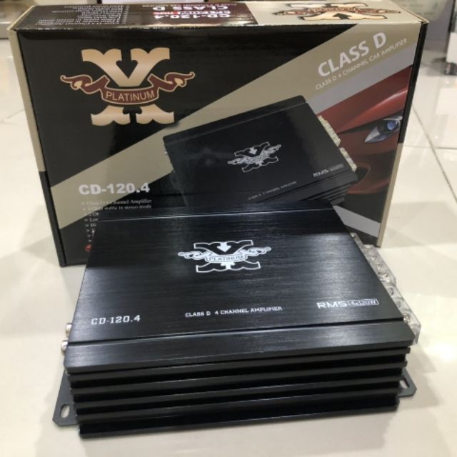 พาวเวอร์แอมป์ คลาสดี 4ch Platinum-x รุ่น CD-120.4 (4×120 watts) ขับกลางแหลม 12-16 ดอก