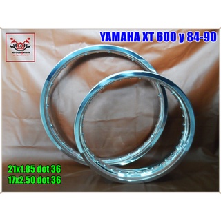 ALUMINIUM POLISH F&amp;R WHEEL RIM 21x1.85 (DOT36) and 17x2.50 (DOT36) for YAMAHA XT600 year 1984-1990 วงล้ออลูมิเนียมปัดเงา