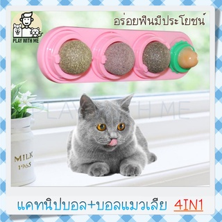 ✅พร้อมส่ง✅ แคทนิปบอล 3 ลูก + บอล แมวเลีย ขนมแมวเลีย catnip ball สมุนไพรแมว หญ้าแมว กัญชาแมว
