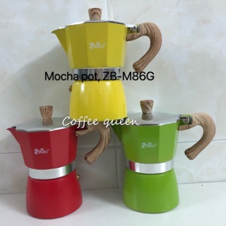 ZBOSS หม้อต้มกาแฟเอสเพรสโซ่ MOKA POT ZB-M86Gใหม่กระบวนการขัดเหล็กกล้าไร้สนิมในถ้วย