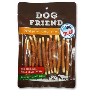 DOG FRIEND ด็อกเฟรนด์ ขนมขบเคี้ยว มิลค์กี้สติ๊ก สำหรับสุนัข รสนมพันเนื้อไก่ 140 กรัม