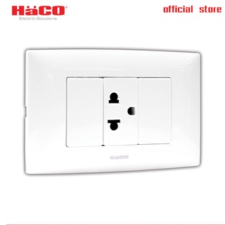 HACO เต้ารับเดี่ยวมีกราวน์ 3  ขา พร้อมม่านนิรภัย Alpha รุ่น AP-E10