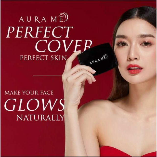 Aura Me Perfect Cover แป้งออร่ามี ยิ่งใช้ยิ่งออร่า aurame แป้งตลับคุมมัน/แป้งฝุ่น/แป้งพัฟ/แป้งพัฟคุมมัน