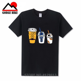 ย้อนยุคเสื้อยืดพิมพ์ลายการ์ตูน Star Wars BB8 สำหรับผู้ชายS-5XL