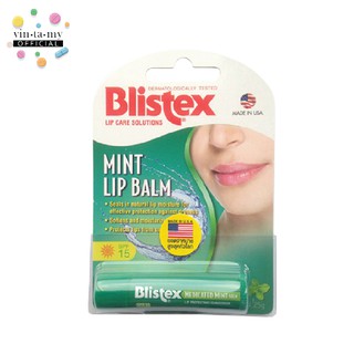 Blistex(บริสเท็กซ์) Mint lip balm SPF15 ลิปบาล์มบำรุงริมฝีปาก ครั้งที่ผลิต: 04/2020