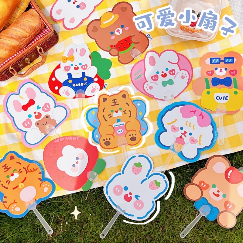 A280  🇹🇭 พัดลายน้องหมี ของแถมลูกค้า ของฝาก ของแจก งานดี 🚨พร้อมส่งในไทย🚨