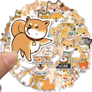 ✨พร้อมส่ง✨สุนัขโกลเด้น japan shiba dog cat STICKER 50แผ่น กันน้ำ สติ๊กเกอร์ กระโปรงหลังรถ