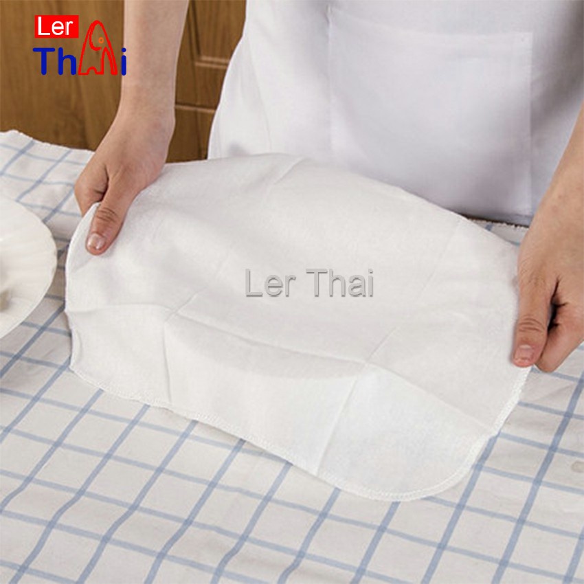 LerThai ผ้าขาวบาง(เล็ก) สำหรับนึ่งอาหาร สามารถซักแล้วนำกลับมาใช้ใหม่ได้ Steamer mat ราคา ถูกที่สุด ดีลบีเคเค แกลเลอรีภาพที่ 6