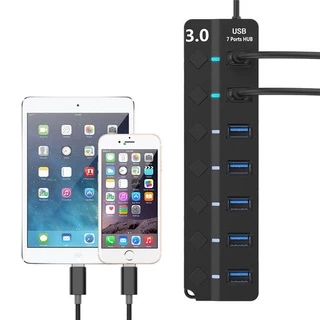 อะแดปเตอร์ฮับ USB 3.0 7 พอร์ต USB 3.0 5Gbps แบบพกพา สําหรับแล็ปท็อป PC