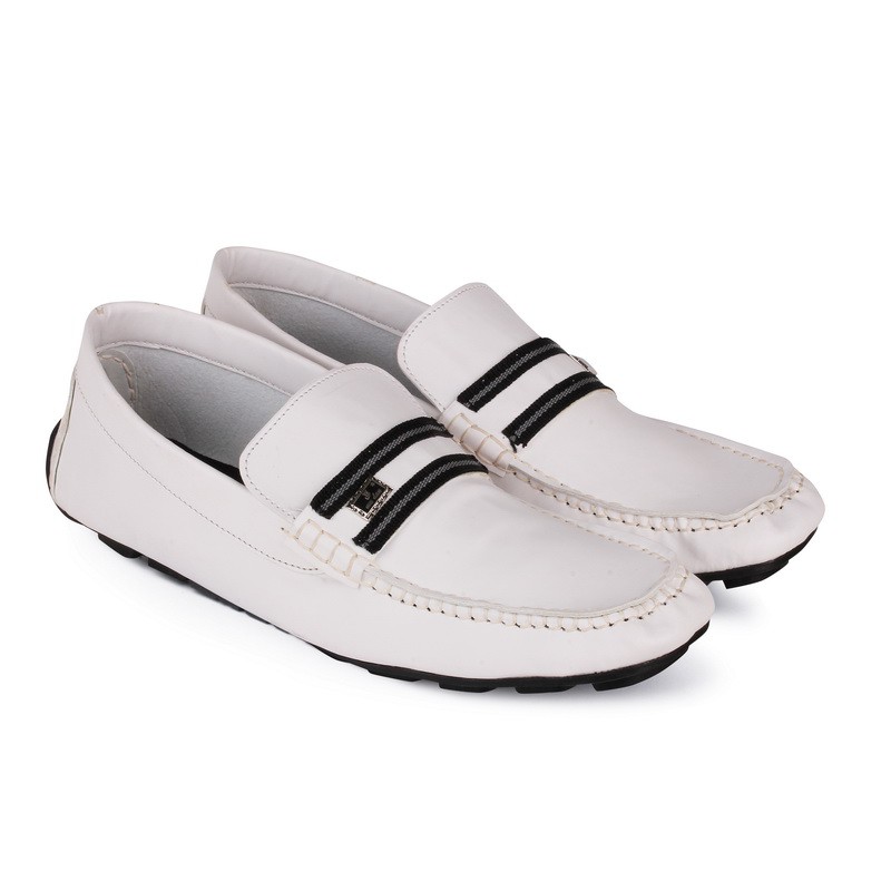 Justin JJ 03 รองเท้าโลฟเฟอร์ลําลอง สีขาว สําหรับผู้ชาย