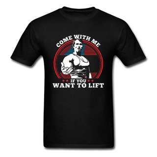 ใหม่ เสื้อยืดลําลอง แขนสั้น พิมพ์ลายตัวอักษร Schwarzenegger Come With Me If You Want To Lift สีดํา แฟชั่นสําหรับผู้ชาย 2