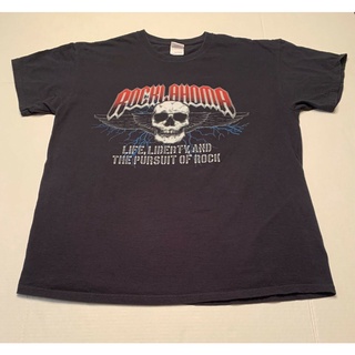 เสื้อยืดผ้าฝ้าย พร้อมส่ง เสื้อยืดแขนสั้น คอกลม ผ้าฝ้าย 100% พิมพ์ลาย Rocklahoma Concert สองด้าน หลากสี แฟชั่นฤดูร้อน สํา