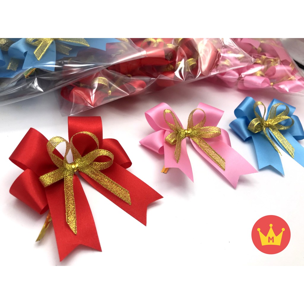 Missribbin[no.2401214](20ชิ้น) โบว์ริบบิ้นติดของขวัญราคาถูก ขนาด 8*10ซม