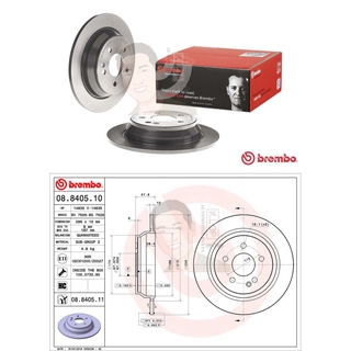 08 8405 11 จานเบรค ล้อ R (ยี่ห้อ BREMBO) รุ่น HC Benz VITO W639 ปี2004-&gt;***ราคาต่อข้าง