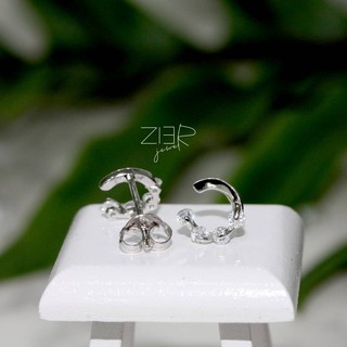 ต่างหูเงินแท้ 925 ประดับพลอยCZ Earring Silver 925 With Cubic Zirconia-(E27190334)