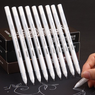ปากกามาร์กเกอร์ 0.8 มม. สีขาว 5 ชิ้น สําหรับนักเรียน วาดภาพ ศิลปะ เขียน อุปกรณ์การเรียน