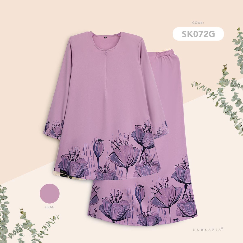 Nursafia KURUNG AYESHA V3, BAJU KURUNG, KURUNG MODERN FLOWER PATTERN