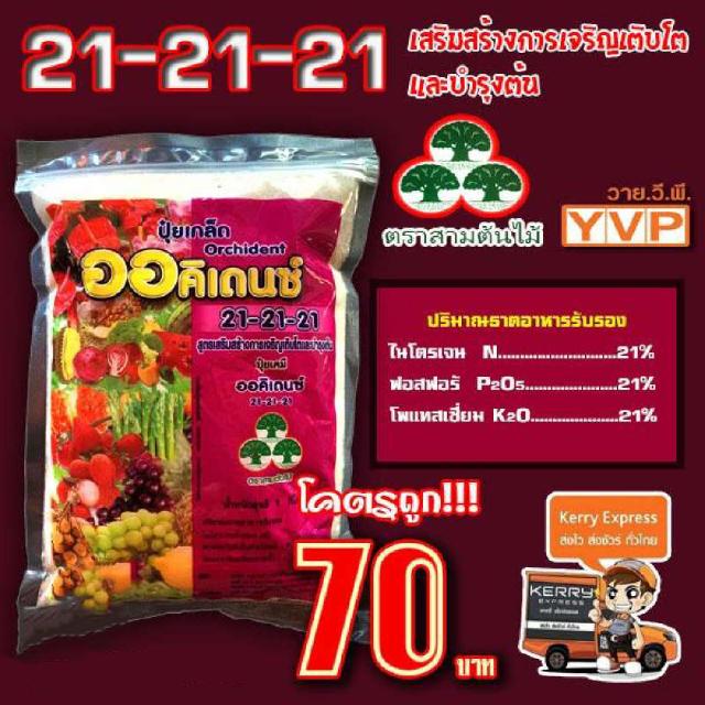 ออคิเดนซ์ ปุ๋ย 21-21-21 ปุ๋ยเกล็ด ออคิเดนซ์  เพิ่มความสมบูรณ์ของลำต้น ใบ ดอกและผล บรรจุ 1 กิโลกรัม