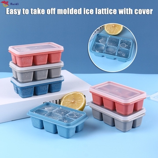 6 Cavity Mini Ice Cubes Mould Tray Reusable Plastic With Lid Home Kitchen Ice Maker for Whiskey Cocktail Bourbon แม่พิมพ์ทำน้ำแข็ง ถาดทำน้ำแข็ง ถาดยางซิลิโคน 6ช่อง เครื่องทําน้ําแข็ง