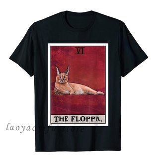 เสื้อยืด พิมพ์ลายไพ่ทาโรต์ Kawaii The Floppa Caracal Cat แฟชั่นสร้างสรรค์ สําหรับผู้ชาย และผู้หญิงสามารถปรับแต่งได้