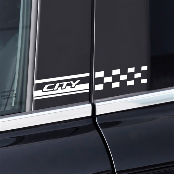 Honda City 2014-202020 รถหน้าต่างสะท้อนแสง 3D สติ๊กเกอร์ติดรถยนต์สำหรับฮอนด้าซิตี้1 คู่(2 ชิ้น)
