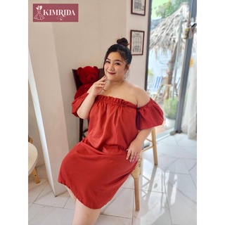 🔥Plussize🔥เดรสคนอ้วน🔥 Freesize อก 38-50 ยาว 34