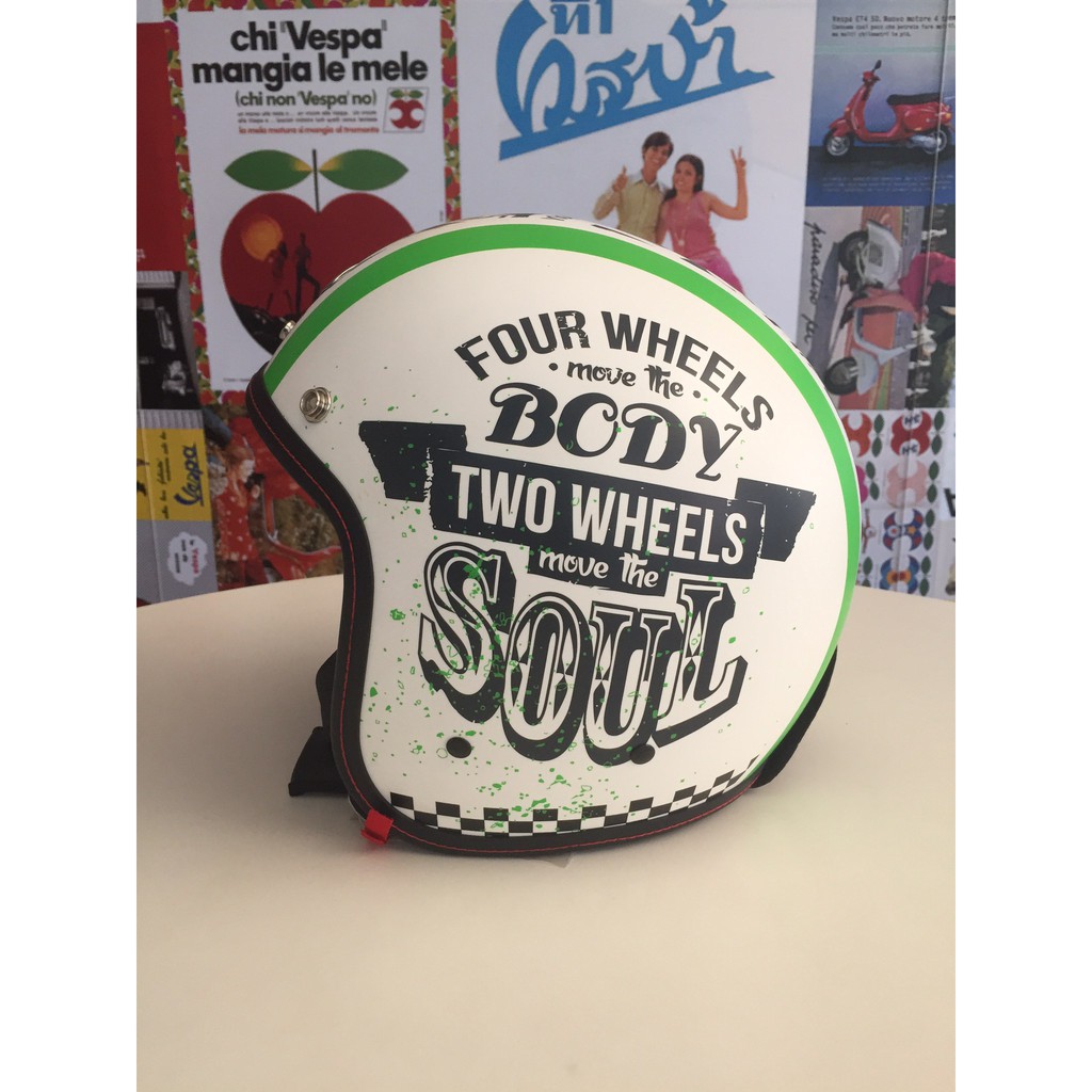 หมวกกันน๊อค ยี่ห้อ REAL Vintage รุ่น Vintage I Two Wheels แท้100%จาก VESPA shop