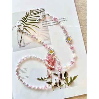 🧬สายคล้องแมส แว่นตาสุดมินิมอลแบบหวานๆ มี 2 โทนสี สีชมพู และสีเขียวพาสเทล น่ารักใช้ได้กับทุกชุดค่า