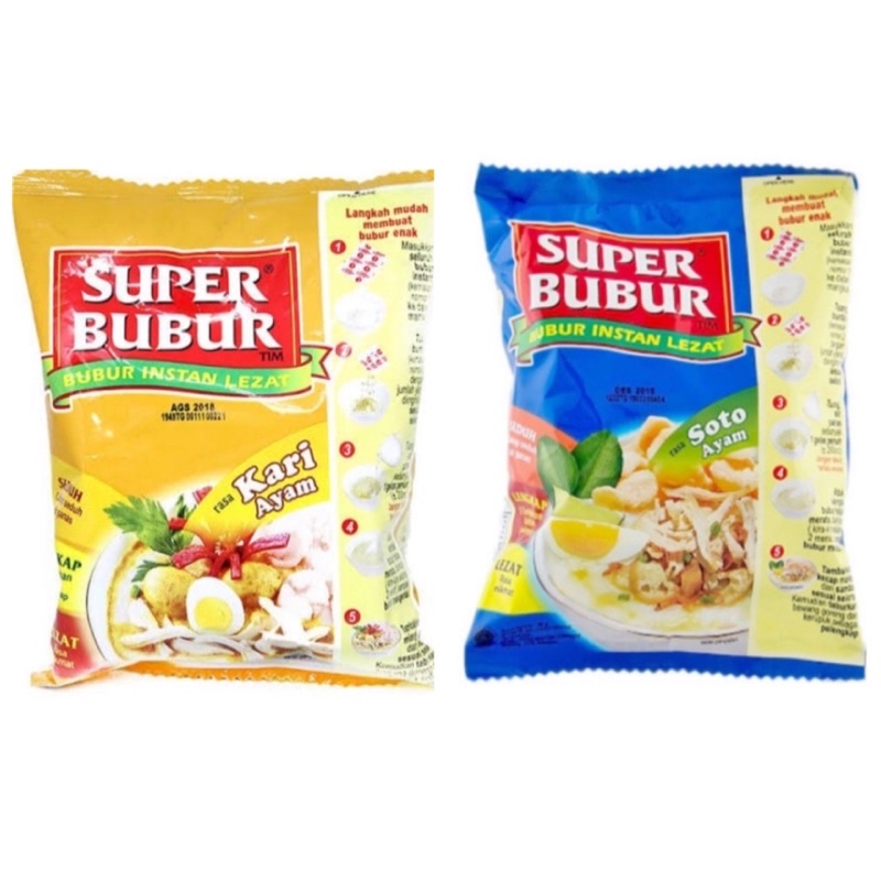 Indonesia Super Bubur Instant Curry / Soto Chicken 46 gram