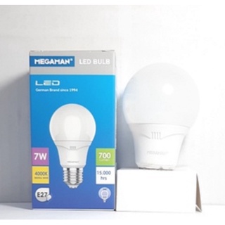 37.Megaman LED Bulb (15,000ชม.)หลอดไฟ แลมป์  7W  ขั้ว E27 แสงวอร์ม Warmwhite 4000K